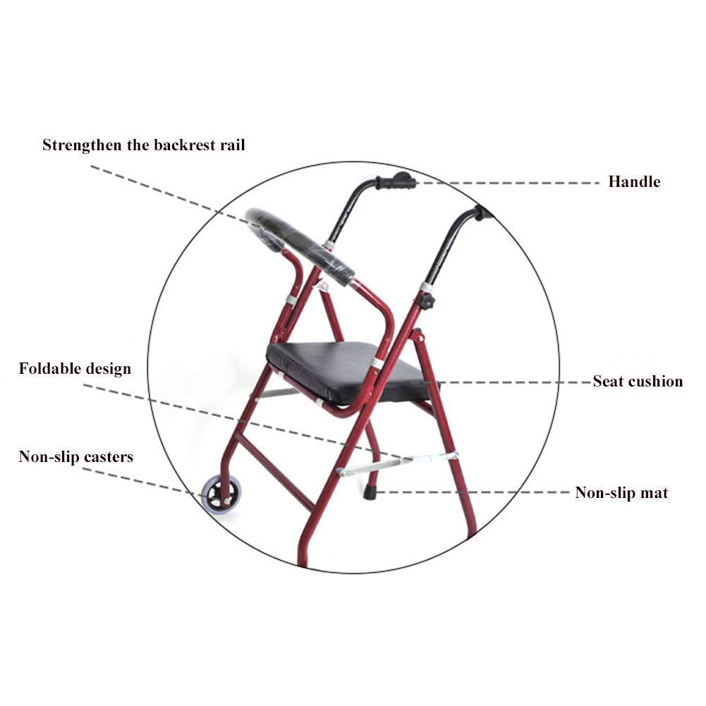 Foldable Four Wheeled Lightweight Walker with Armrest B34940