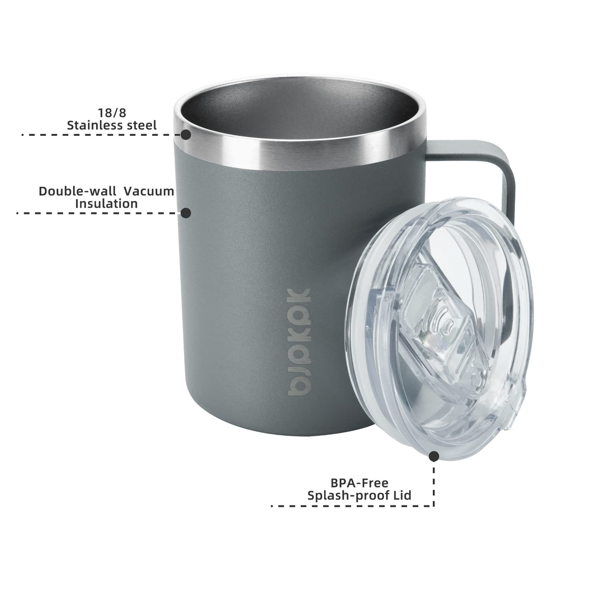 2PCS 14oz Insulated Stainless Steel Coffee Mug with Lid S2850