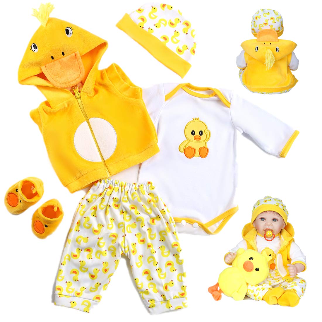 22 inch Yellow Duck 5pcs Doll Clothes Set N2218