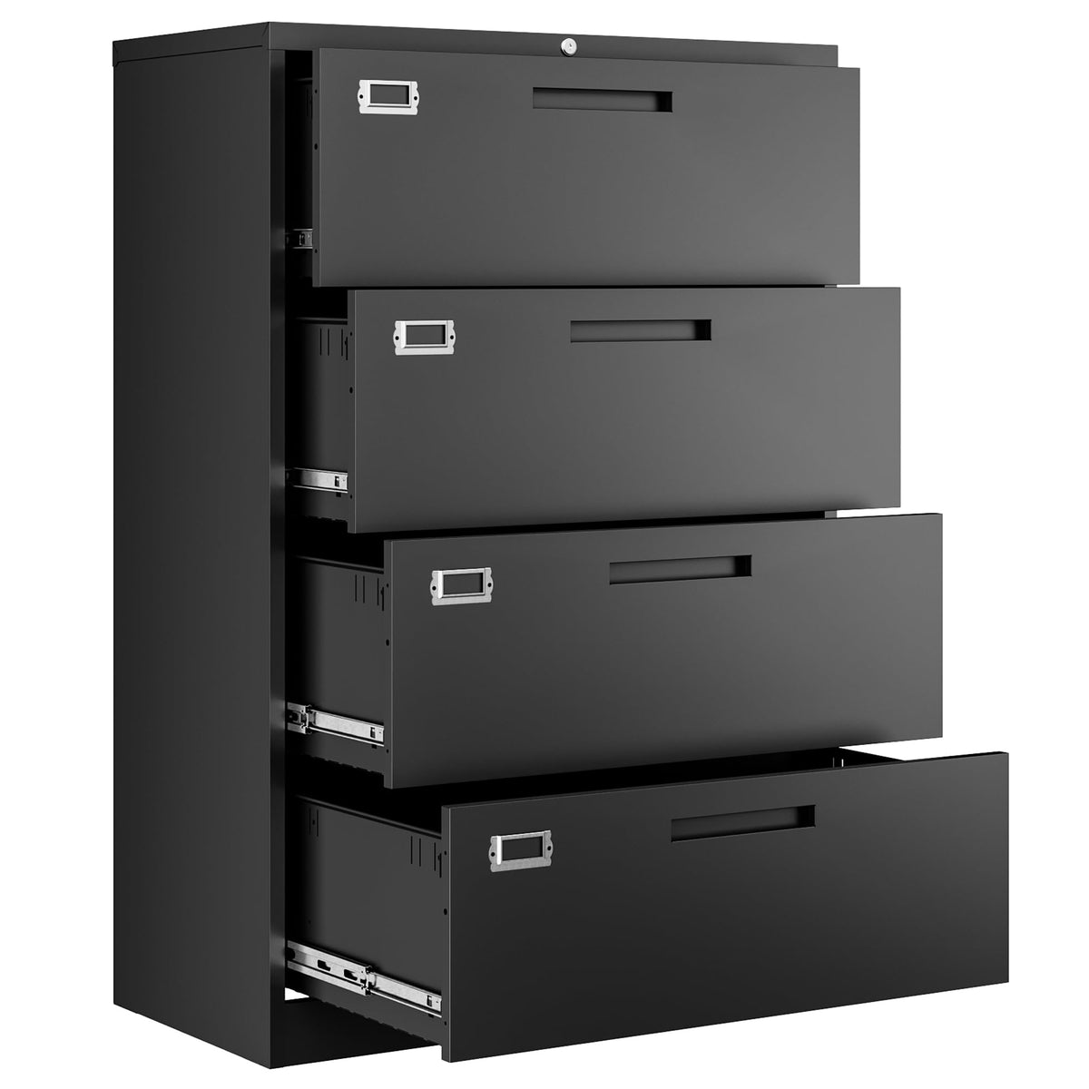4 Drawer Metal Lateral File Cabinet with Lock W5514