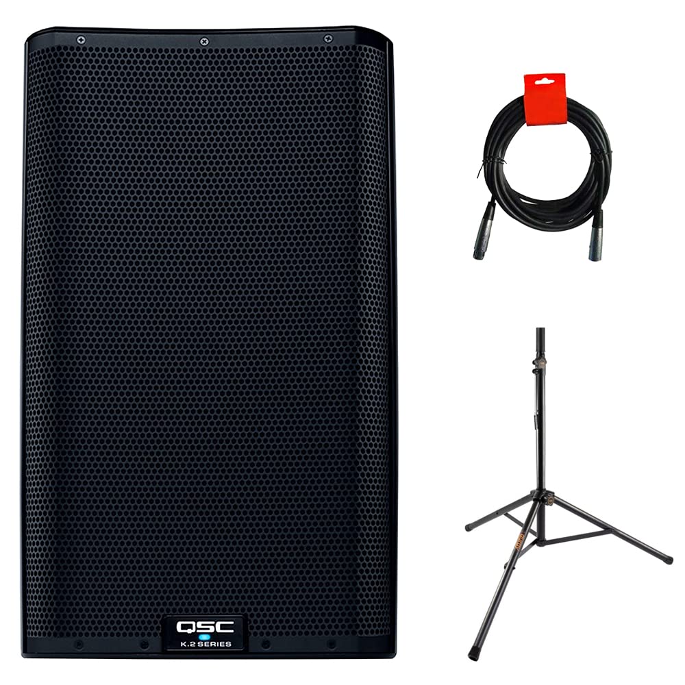 Powered 12" 2000 Watt Loudspeaker with Speaker Stand and XLR Cable T932