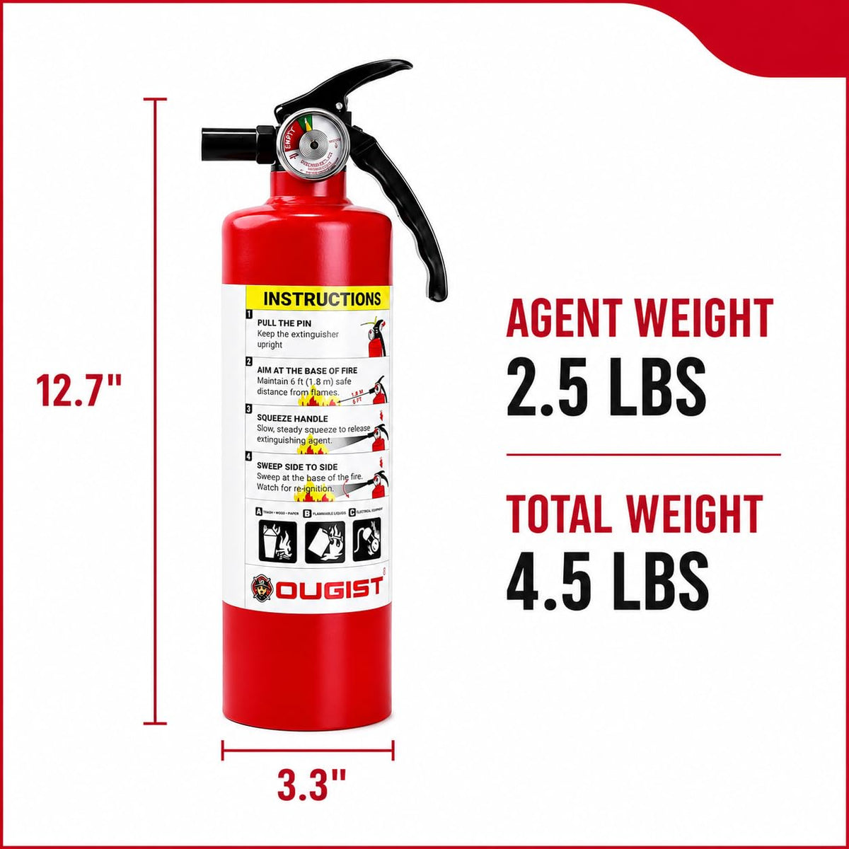 2.5 lb Dry Chemical ABC Fire Extinguisher, 2 Pack C54700