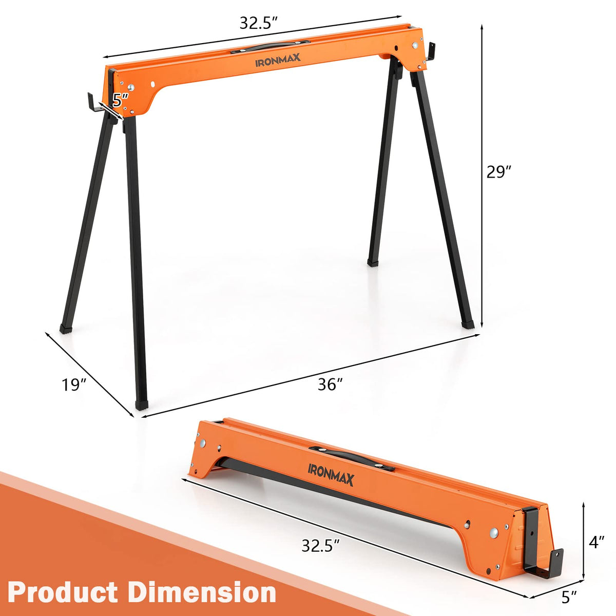 2 Pack Portable Foldable Saw Horses D11272