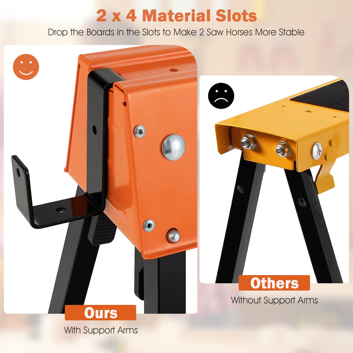 2 Pack Portable Foldable Saw Horses D11272