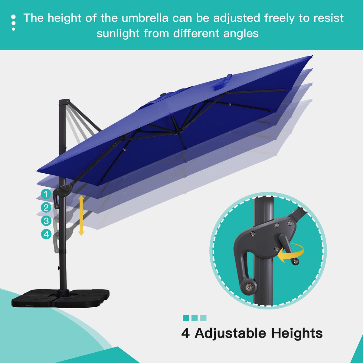 10x13Ft Rectangular Offset Patio Umbrella V5435