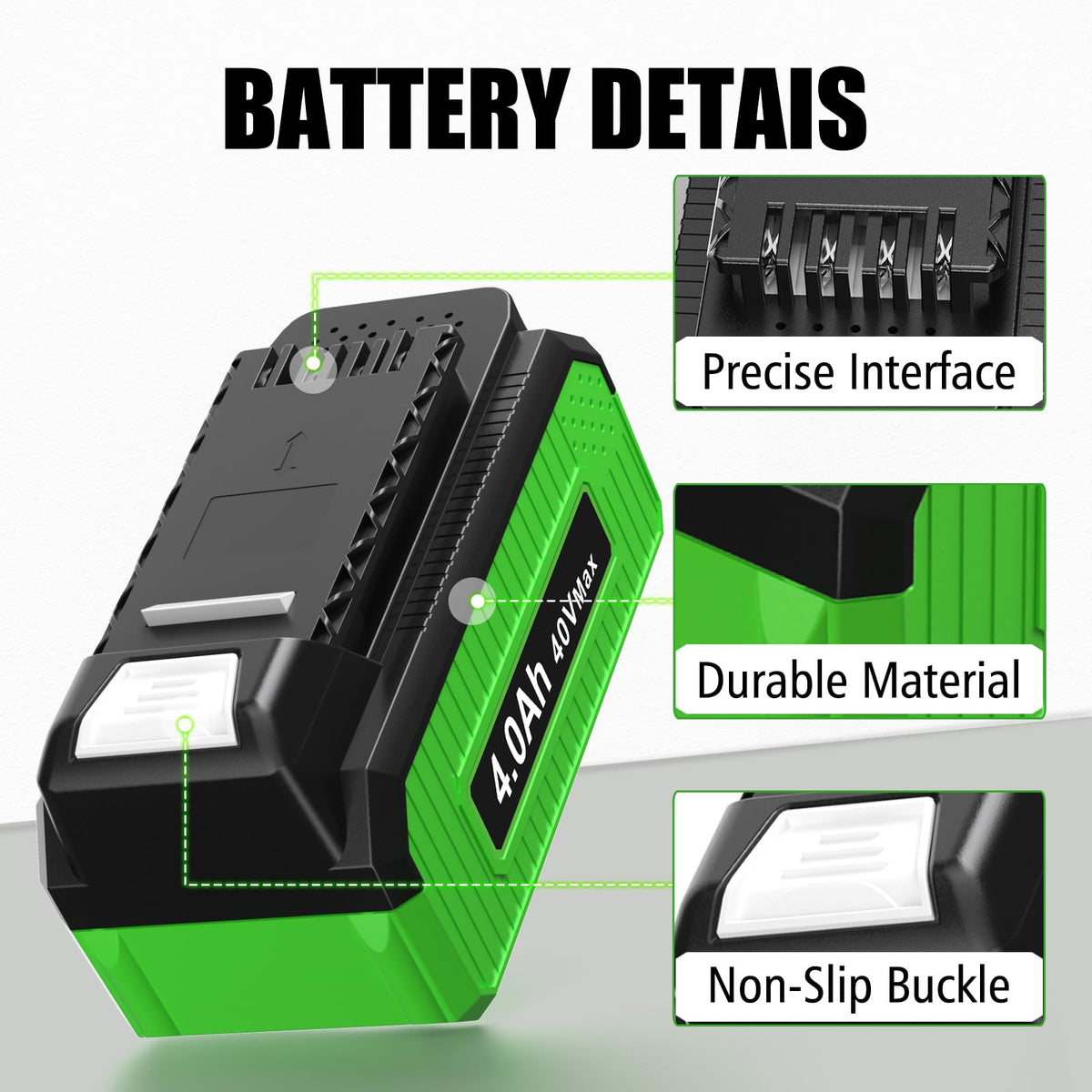 40V 4.0Ah Replacement Battery I9643