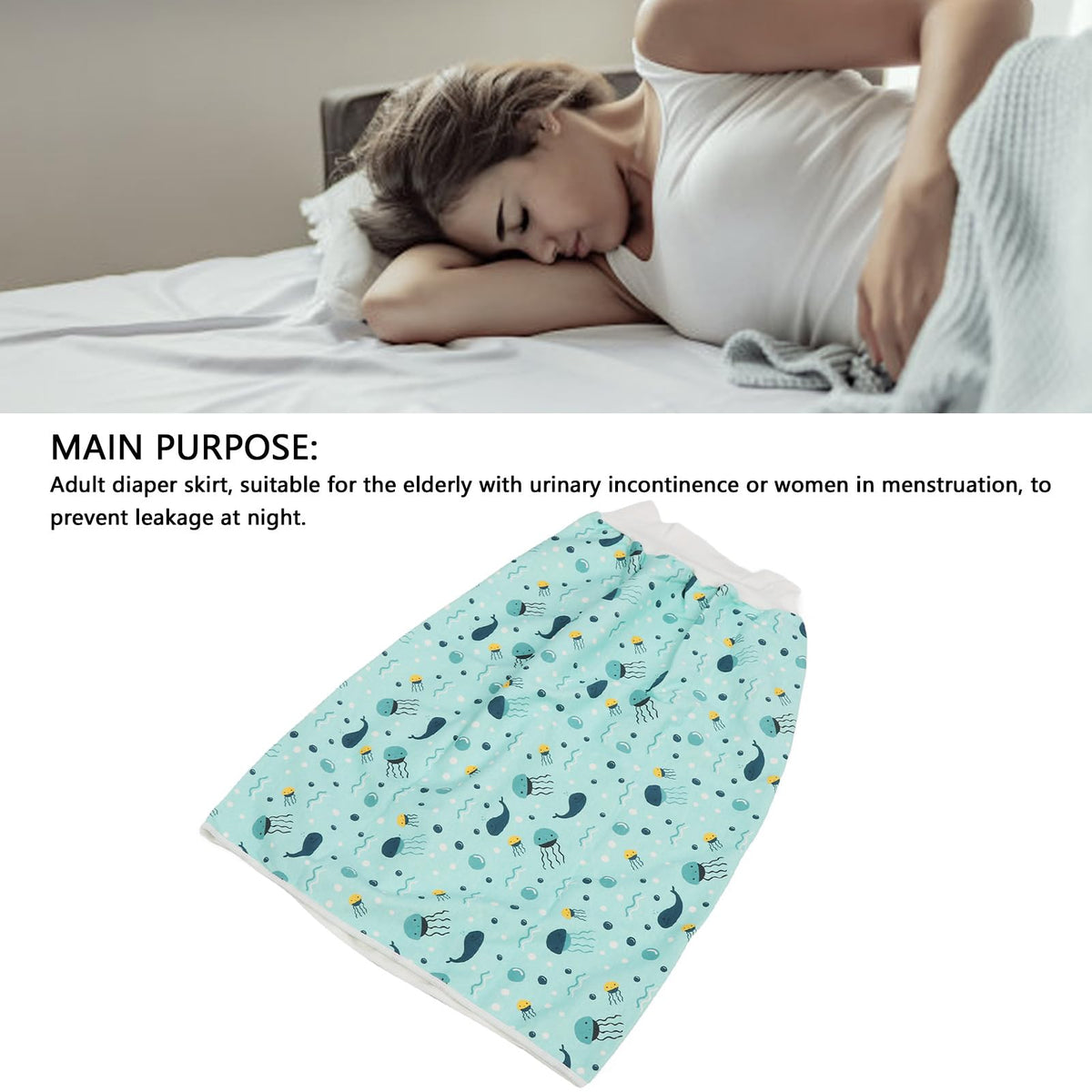 Washable Cotton Reusable Incontinence Bed Pad XL T767148