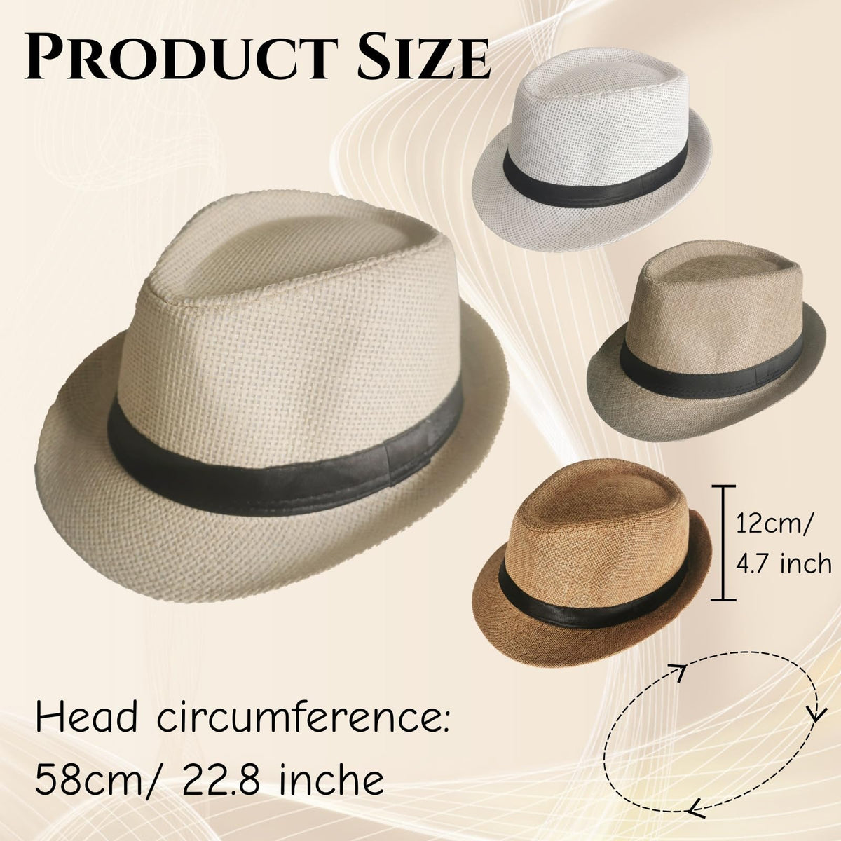 Panama Hats Short Brim 58cm F407