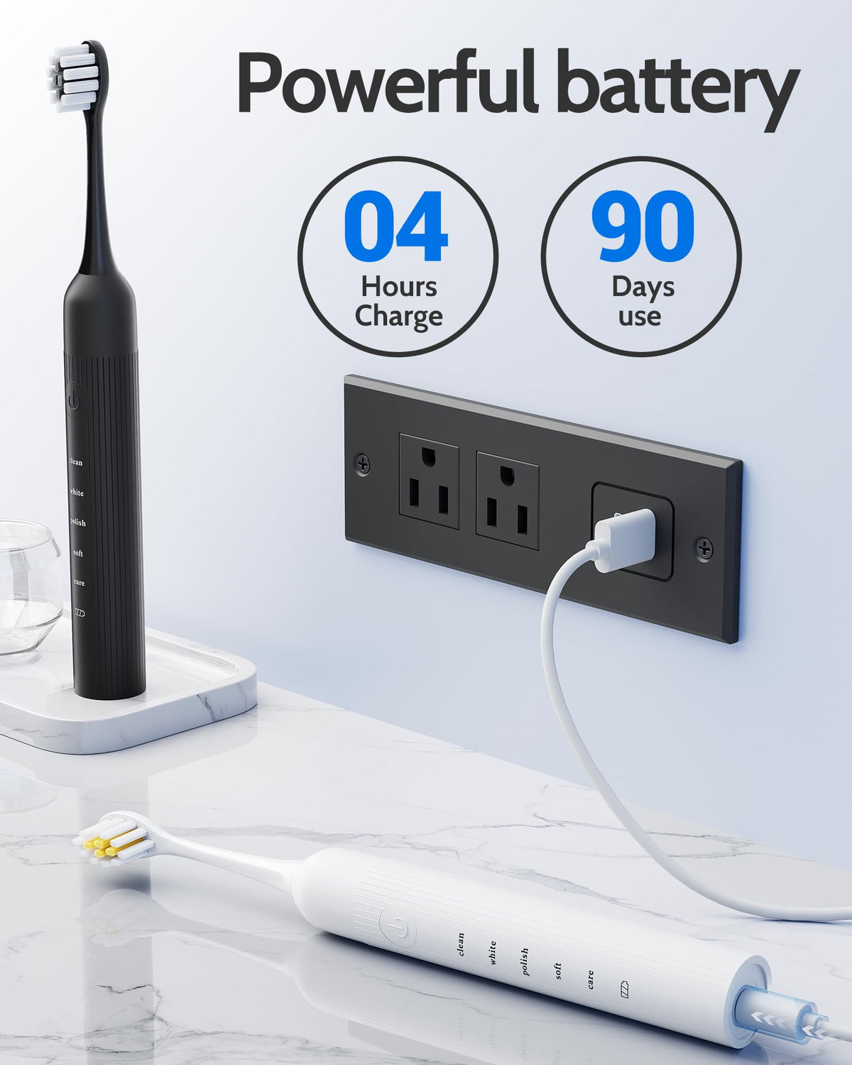 2 Pack Rechargeable Electric Toothbrush with 12 Brush Heads P3229
