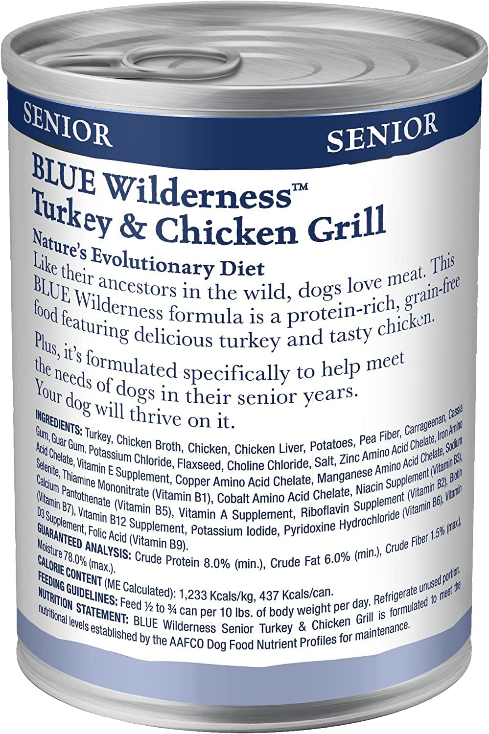 High Protein Wet Food for Senior Dogs, Turkey & Chicken, 12.5-oz Cans, Pack of 24 H1634