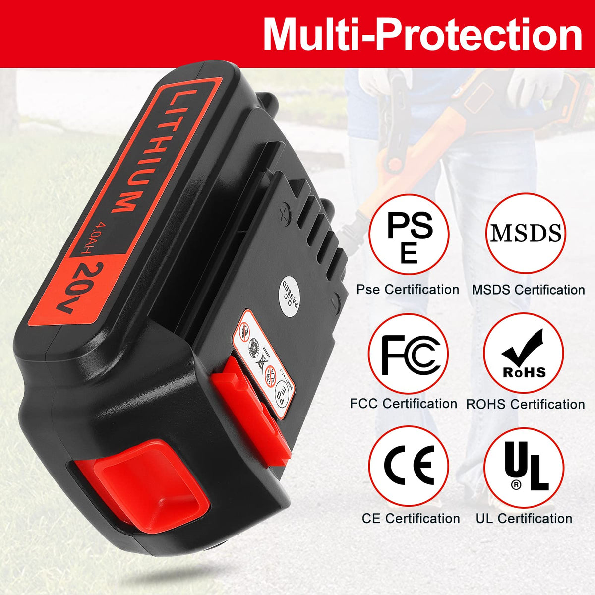 20v 4.0ah Lithium Battery 2 Pack N475