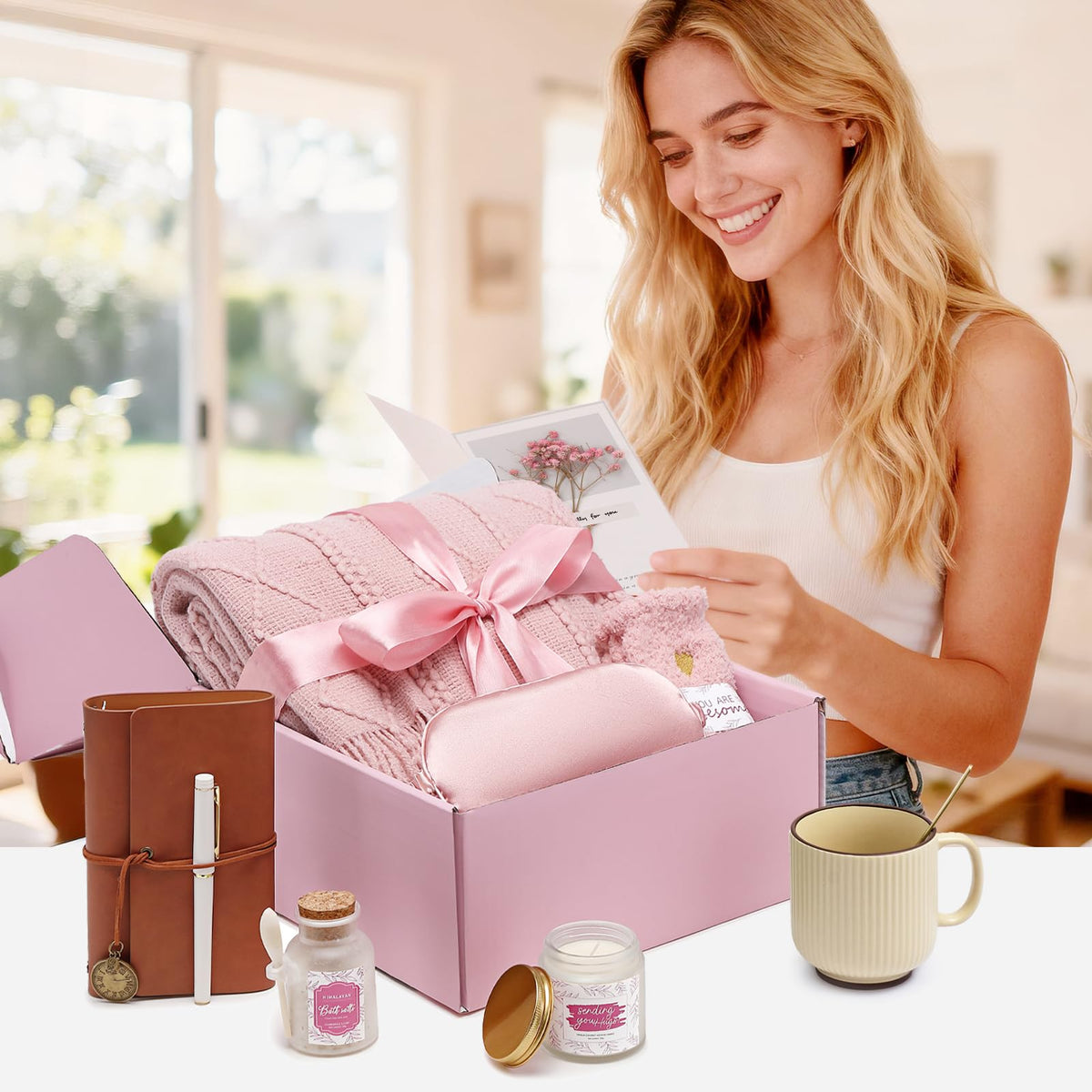 Pink Self Care Gift Basket Z44638