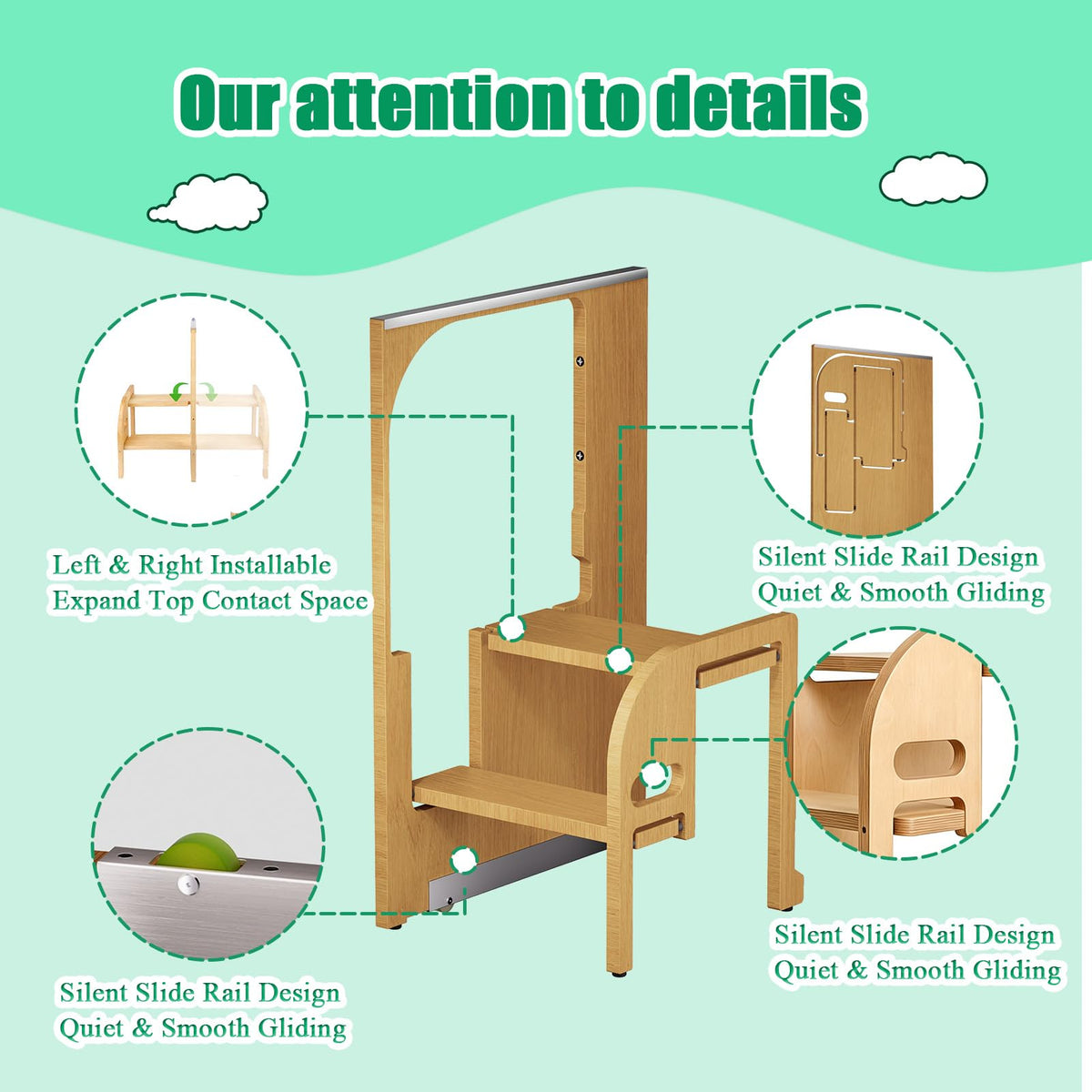 2 Step Foldable Wooden Ladder F112631