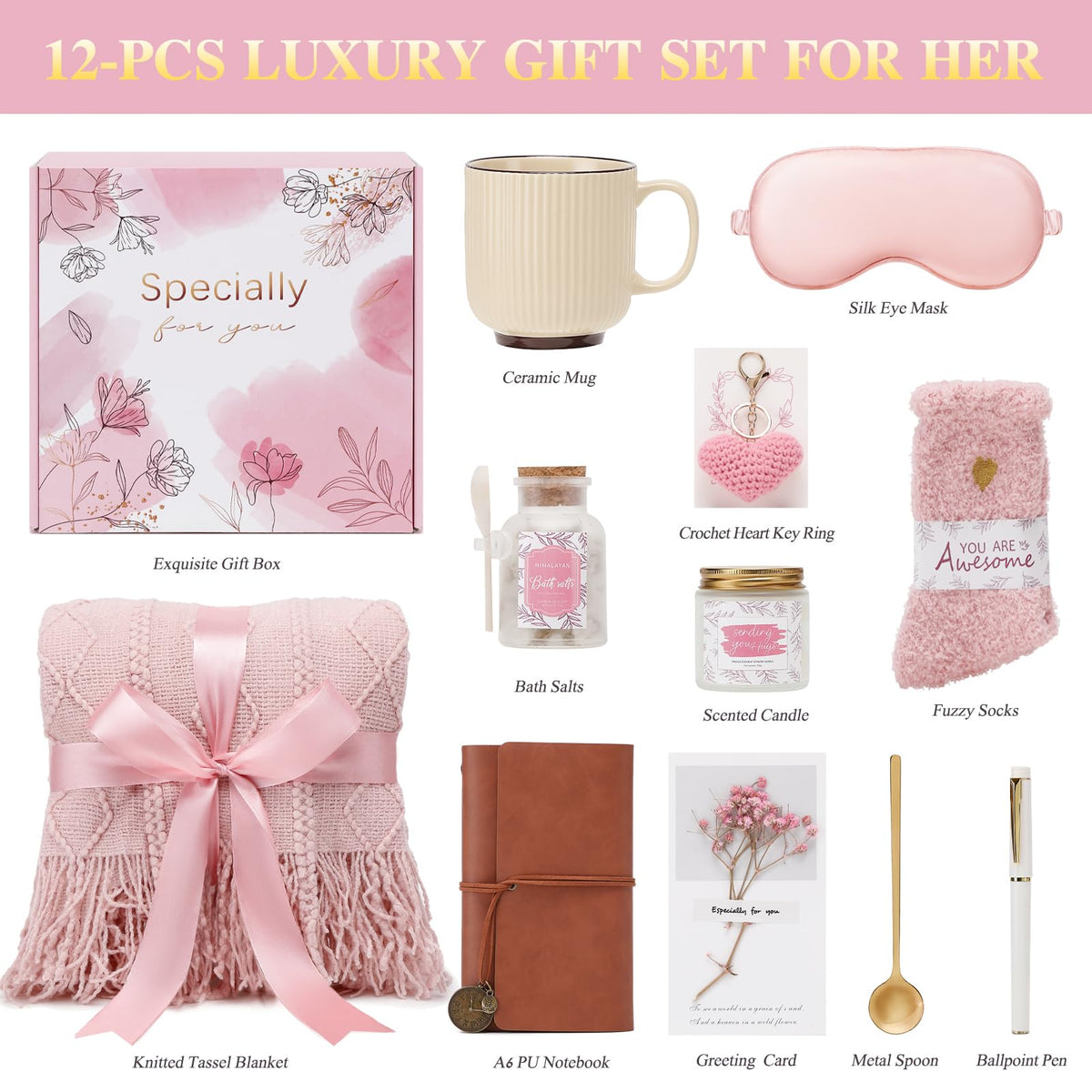 Pink Self Care Gift Basket Z44638