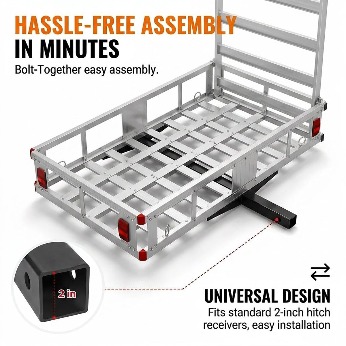 700 lbs Hitch Cargo Carrier with Folding Ramp E516