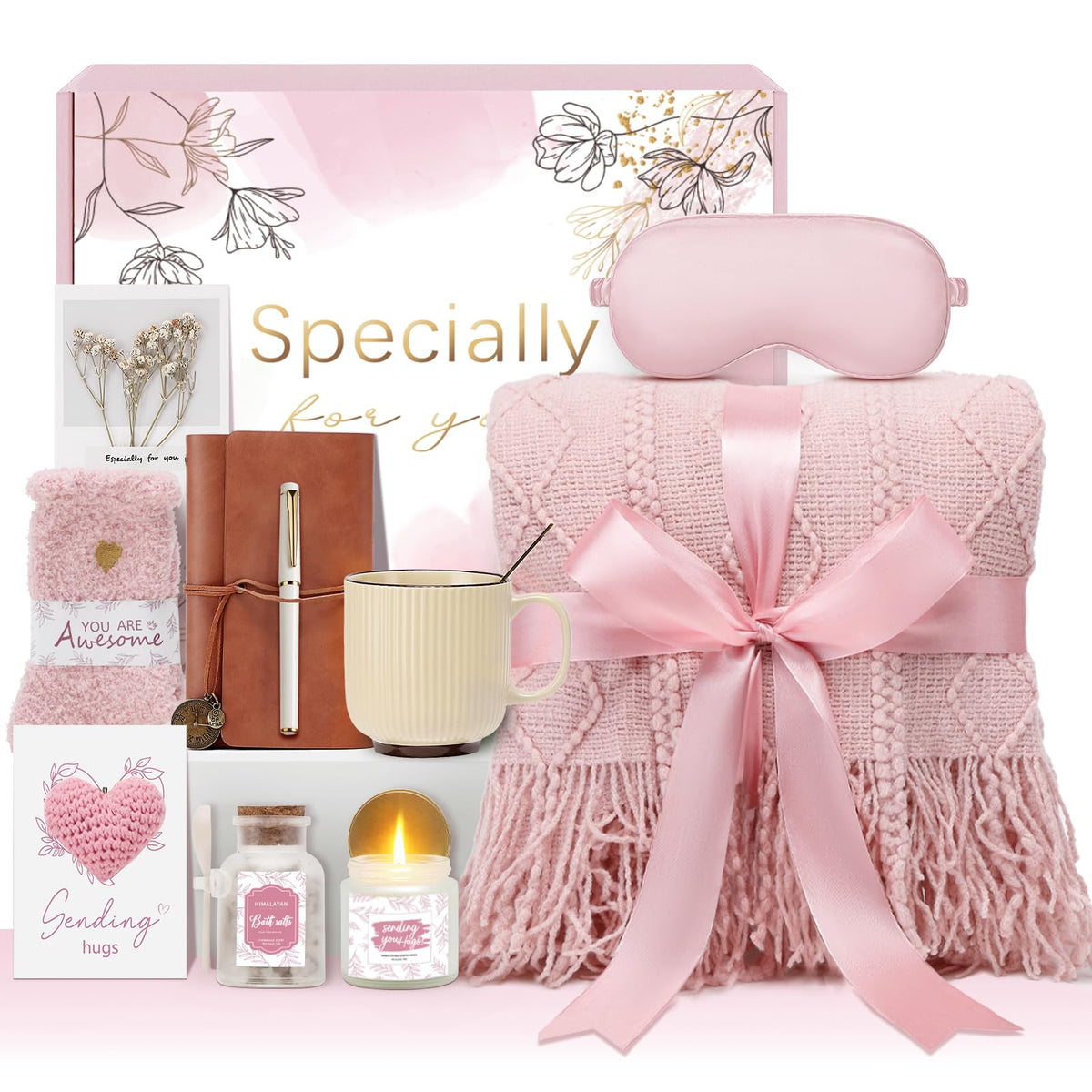 Pink Self Care Gift Basket Z44638
