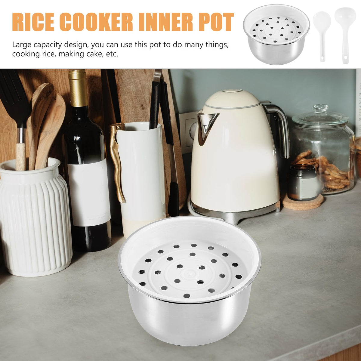 3L Stainless Steel Non Stick Rice Cooker Inner Pot S593854