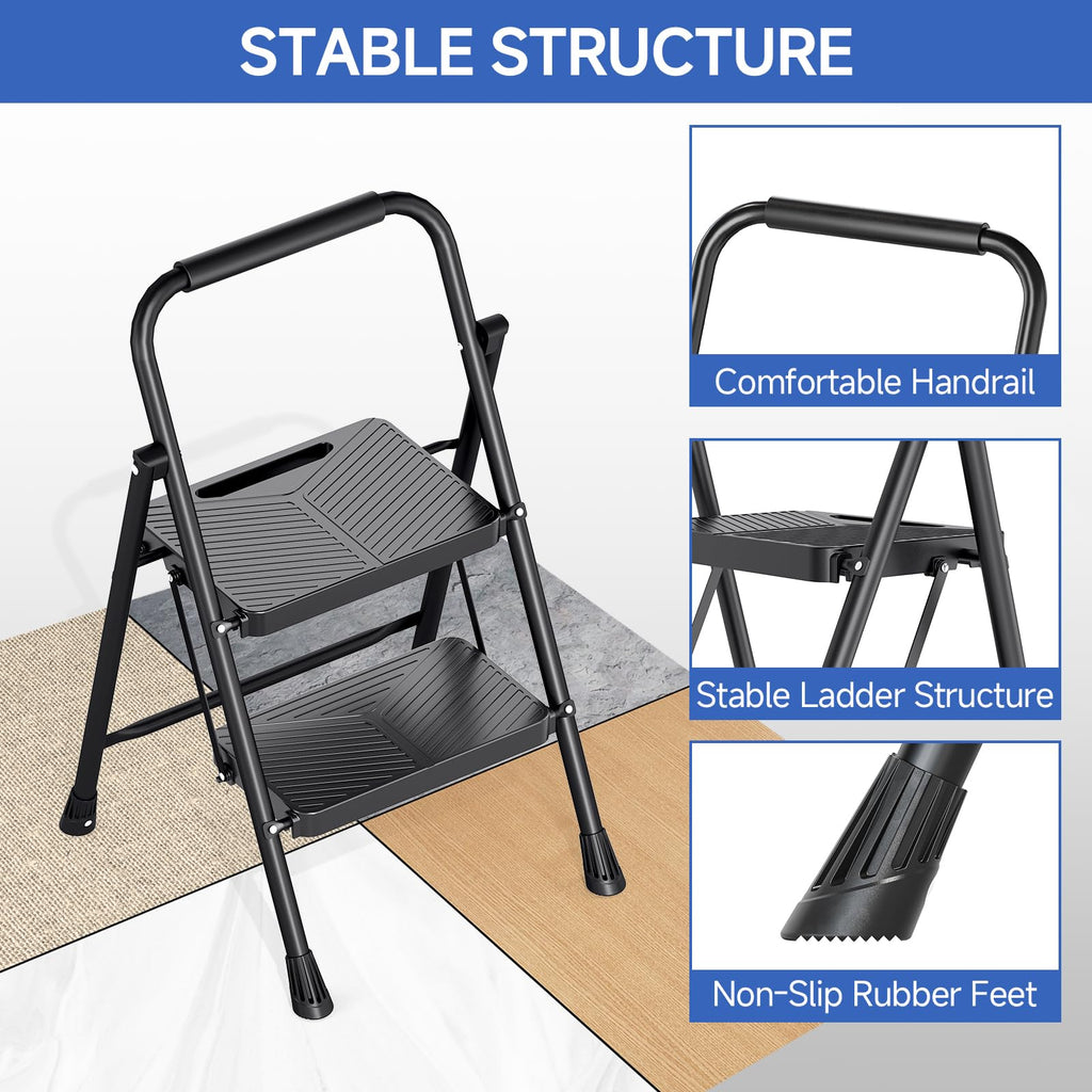2 Step Ladder with Anti-Slip Pedals F674