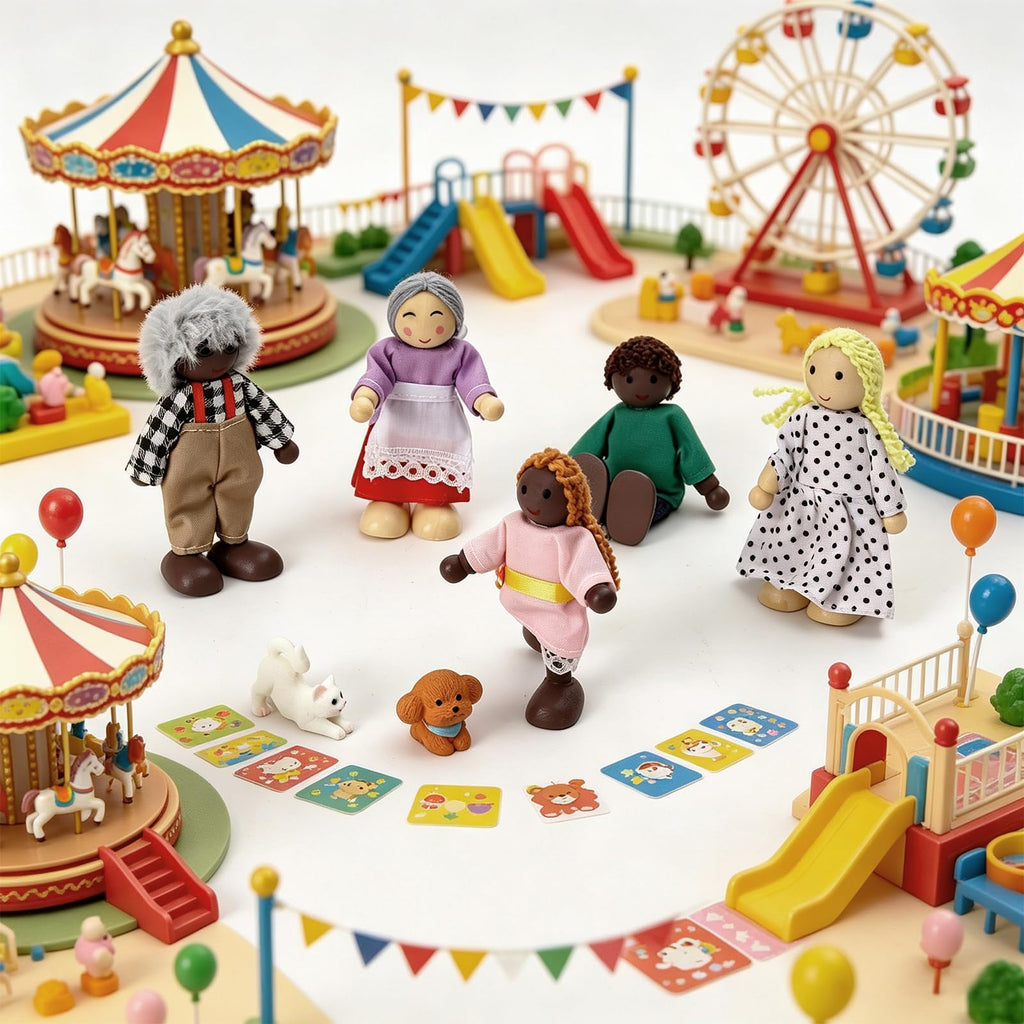 7 Pieces Wooden Dollhouse Family Set Z467633