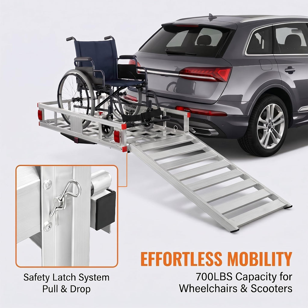 700 lbs Hitch Cargo Carrier with Folding Ramp E516