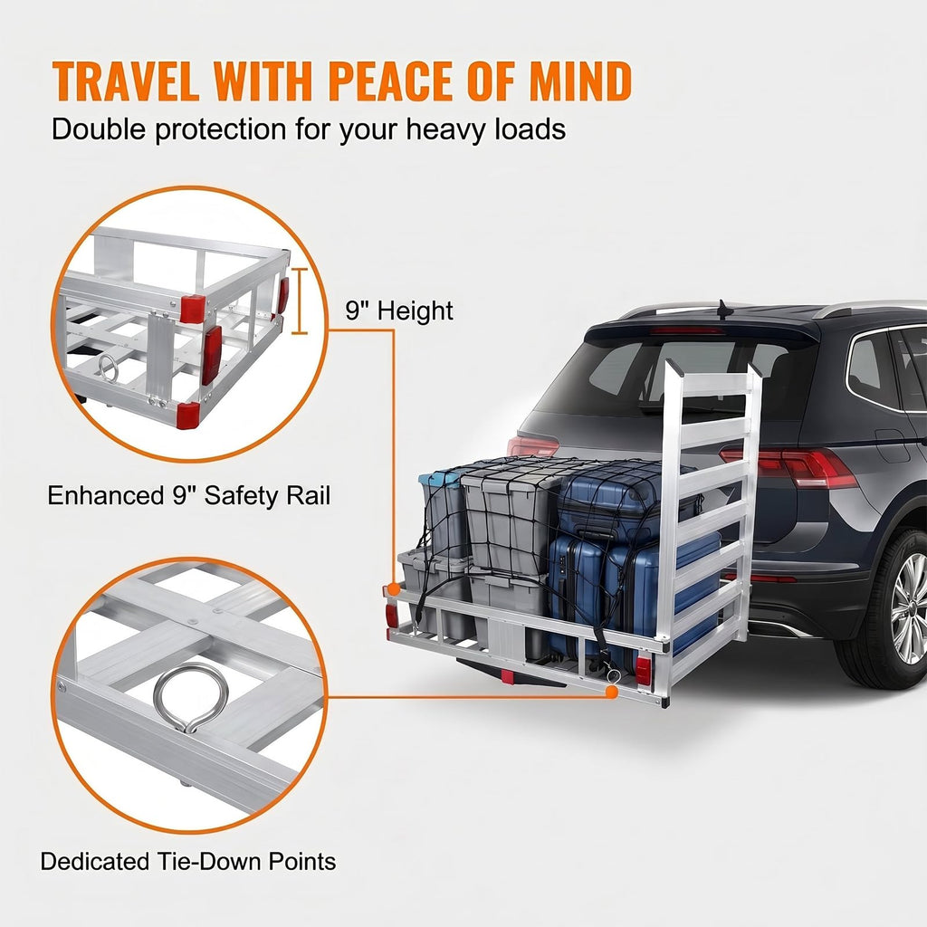 700 lbs Hitch Cargo Carrier with Folding Ramp E516
