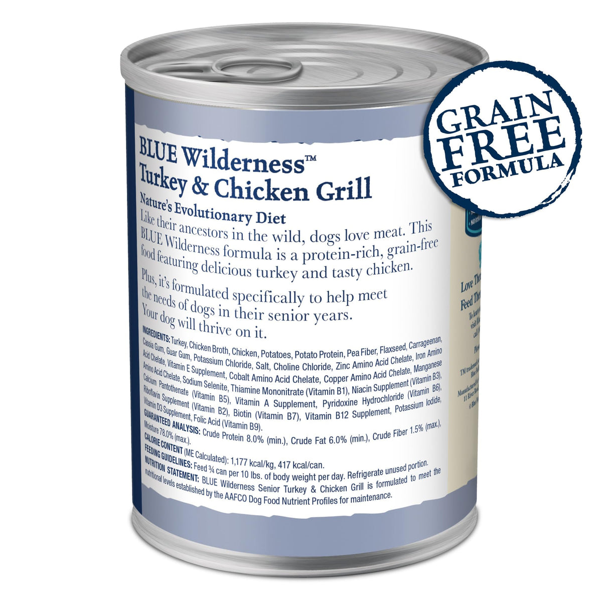 High Protein Wet Food for Senior Dogs, Turkey & Chicken, 12.5-oz Cans, Pack of 24 H1634