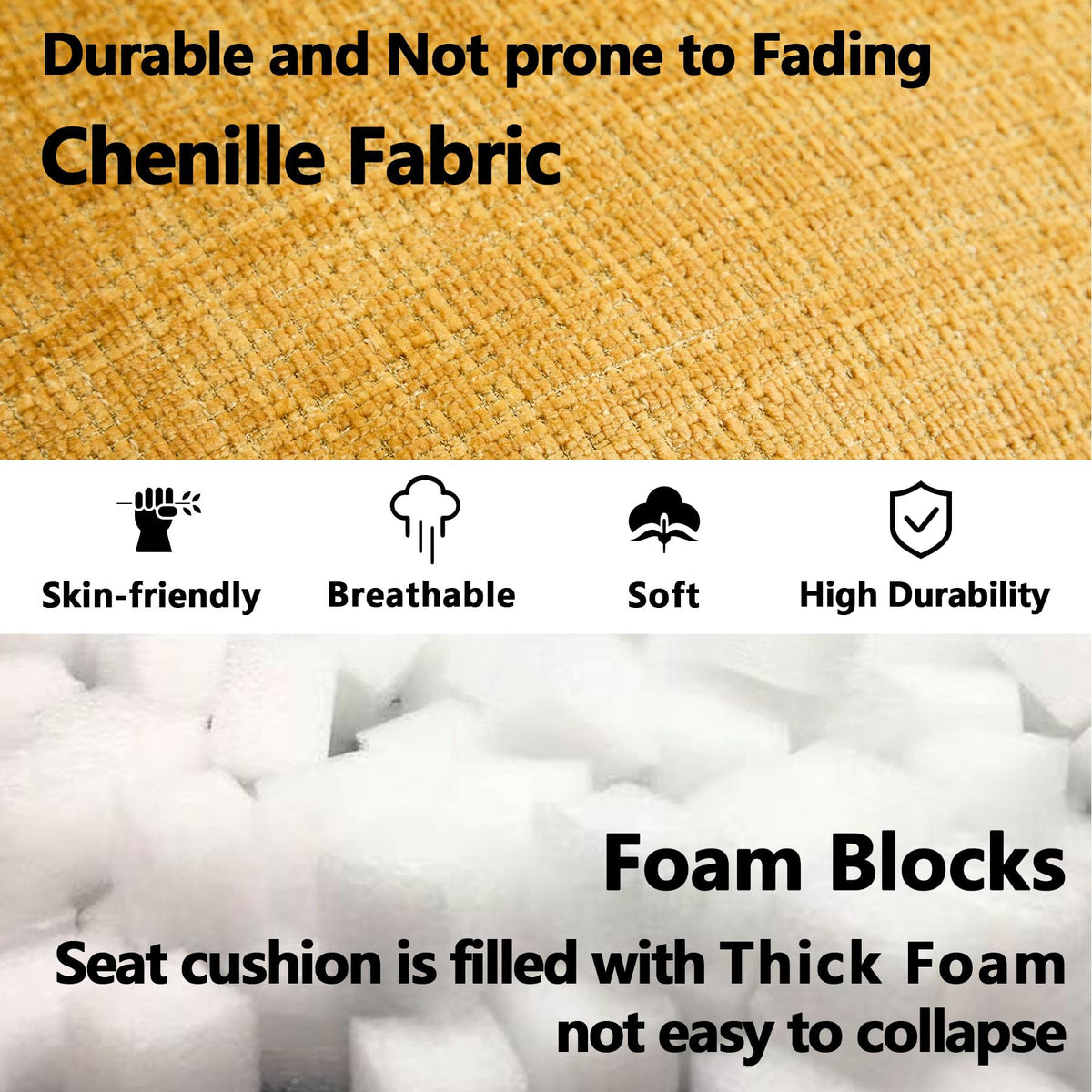 Oversized Chenille Bean Bag Chair with Pillows Y179349