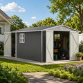 10x14 FT Metal Outdoor Storage Shed with Floor and 2 Windows G143