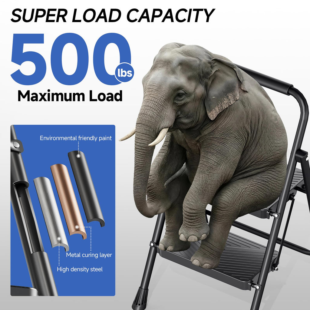 2 Step Ladder with Anti-Slip Pedals F674