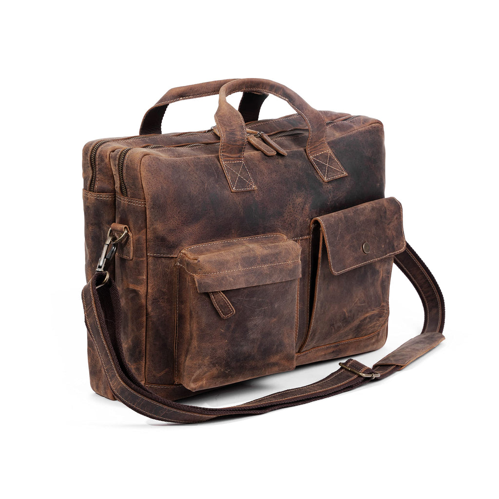 18 Inch Leather Laptop Messenger Bag L128