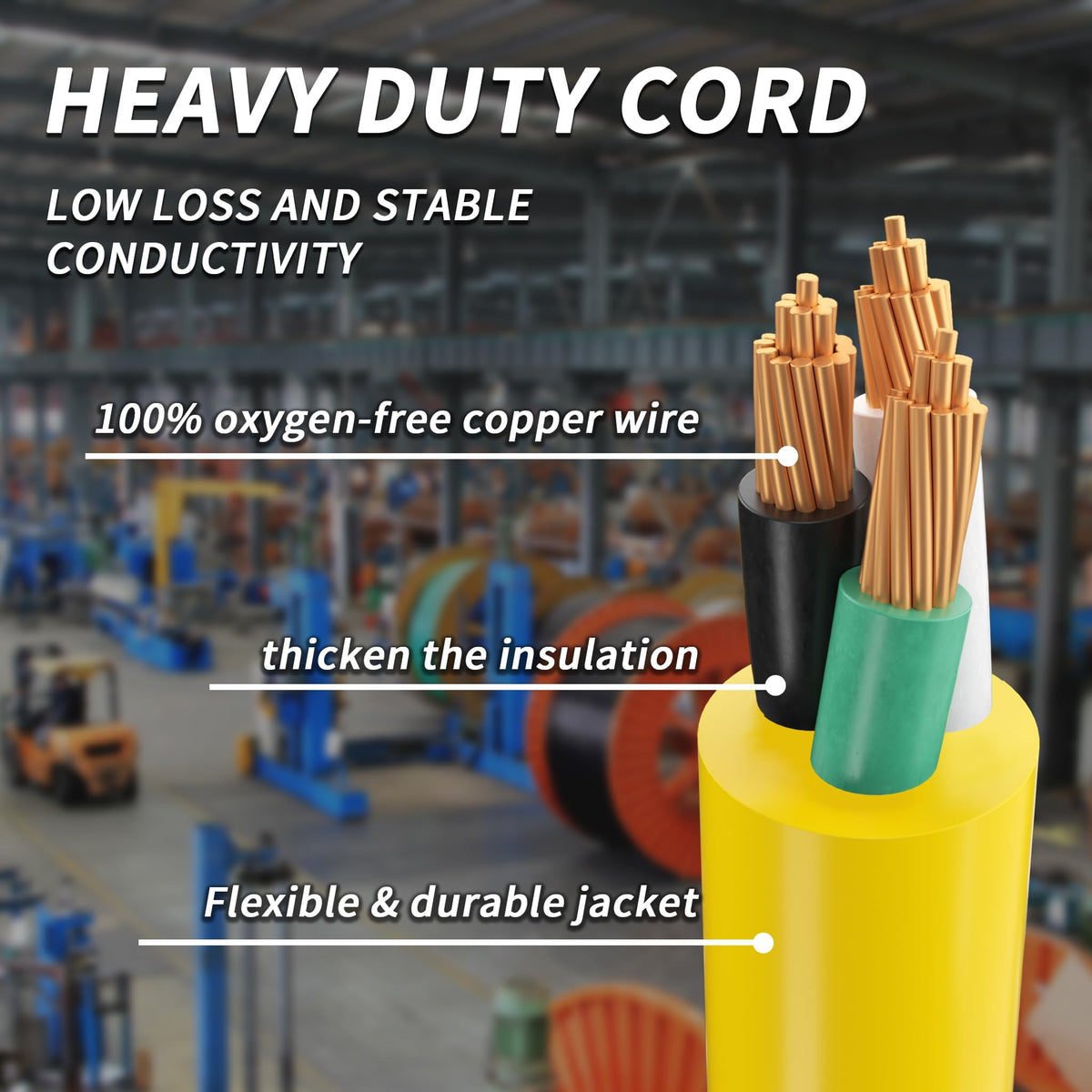 100 FT 10 Gauge Outdoor Extension Cord with Multiple Outlets Yellow E366