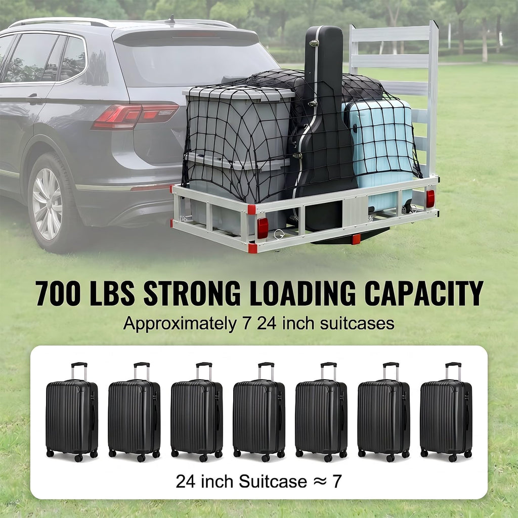 700 lbs Hitch Cargo Carrier with Folding Ramp E516