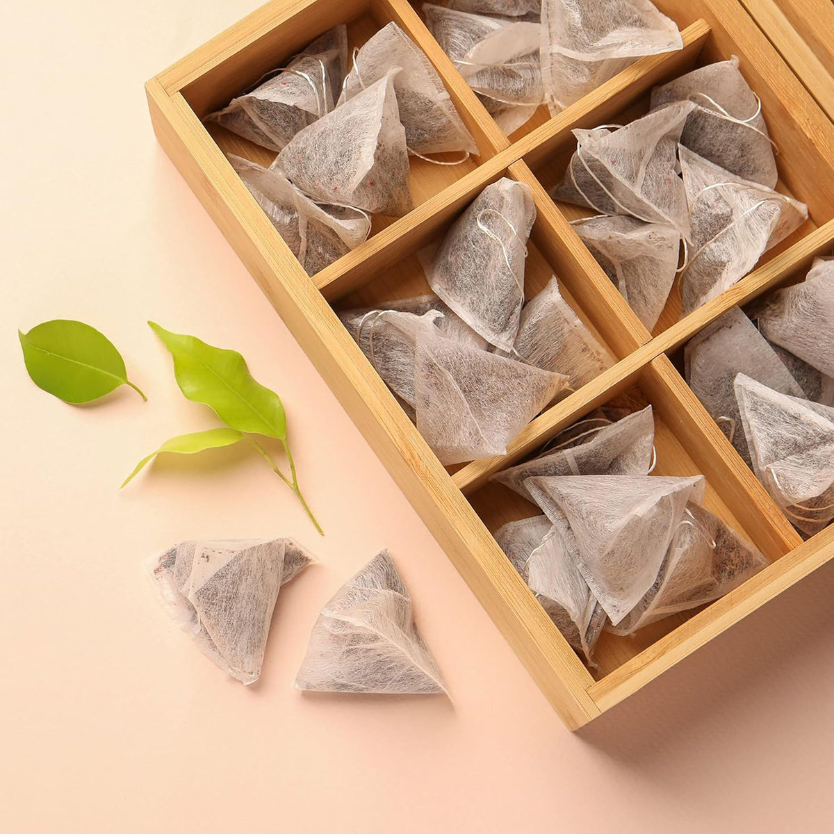 Bamboo Wood Tea Organizer Box 6-Slot S451