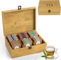 Bamboo Wood Tea Organizer Box 6-Slot S451