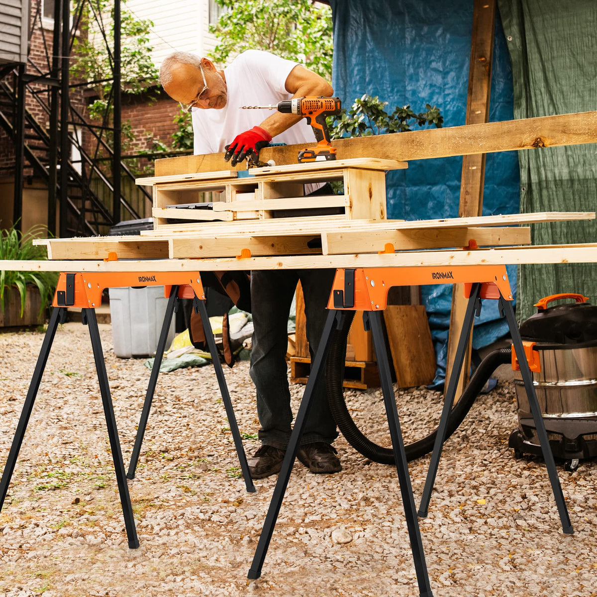 2 Pack Portable Foldable Saw Horses D11272