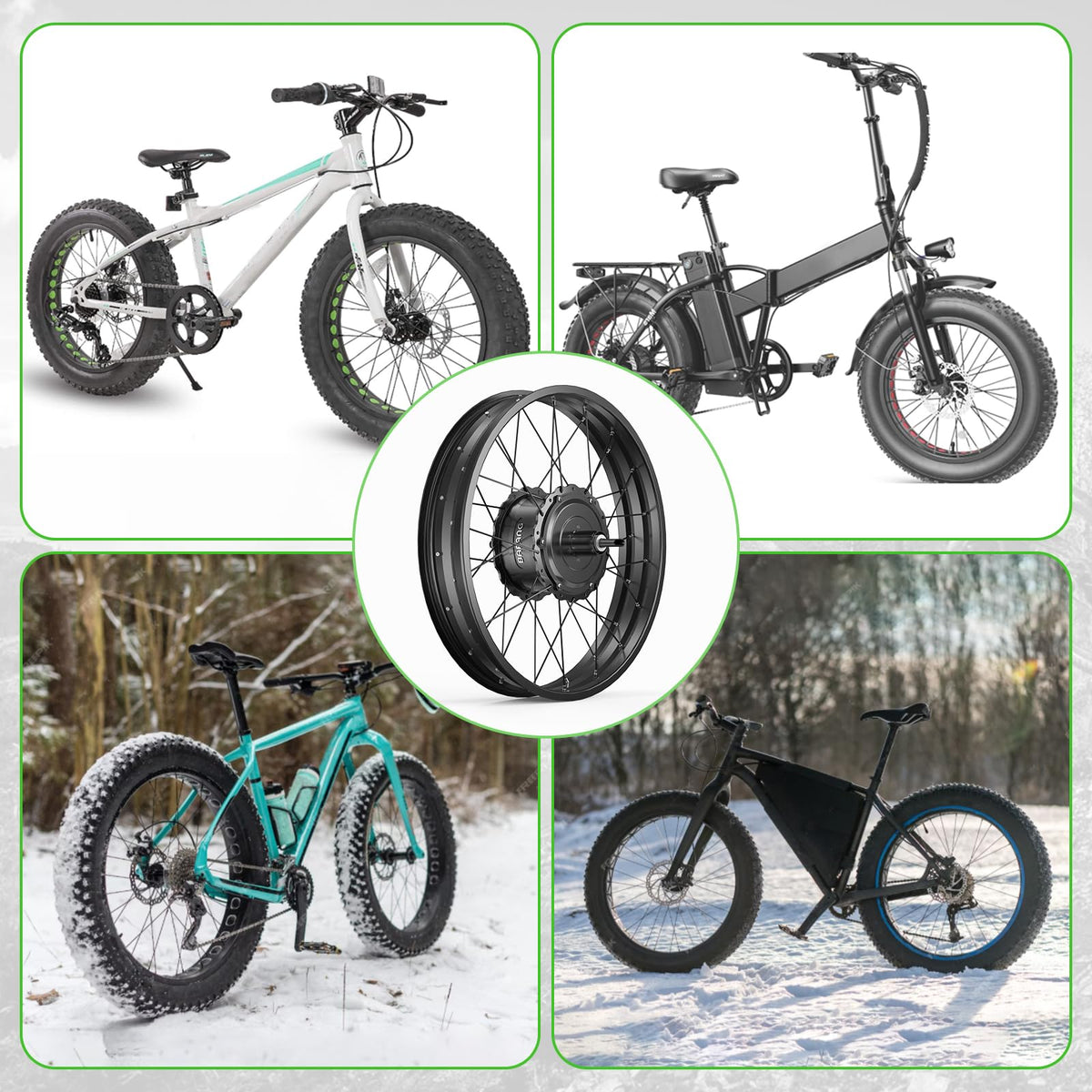 1000W Rear Hub Motor Fat Tire Ebike Conversion Kit X1457