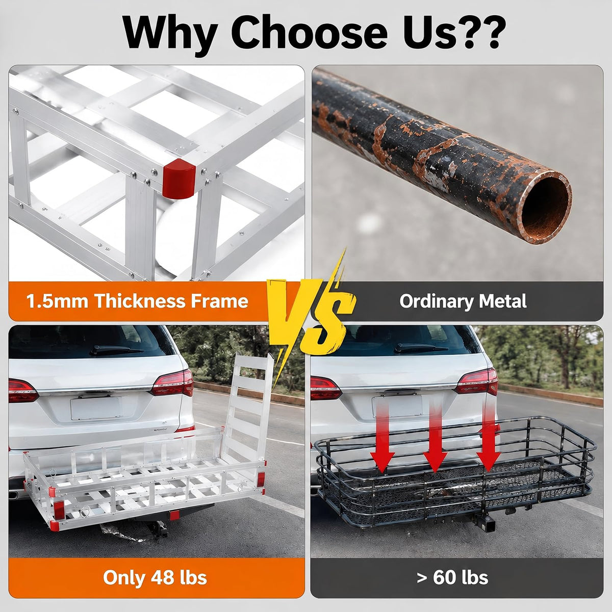 700 lbs Hitch Cargo Carrier with Folding Ramp E516