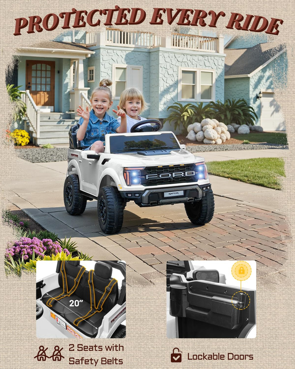 24V 2 Seater Kids Ride On Truck with Remote Control I1696