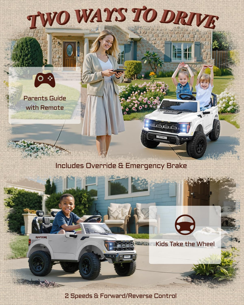 24V 2 Seater Kids Ride On Truck with Remote Control I1696
