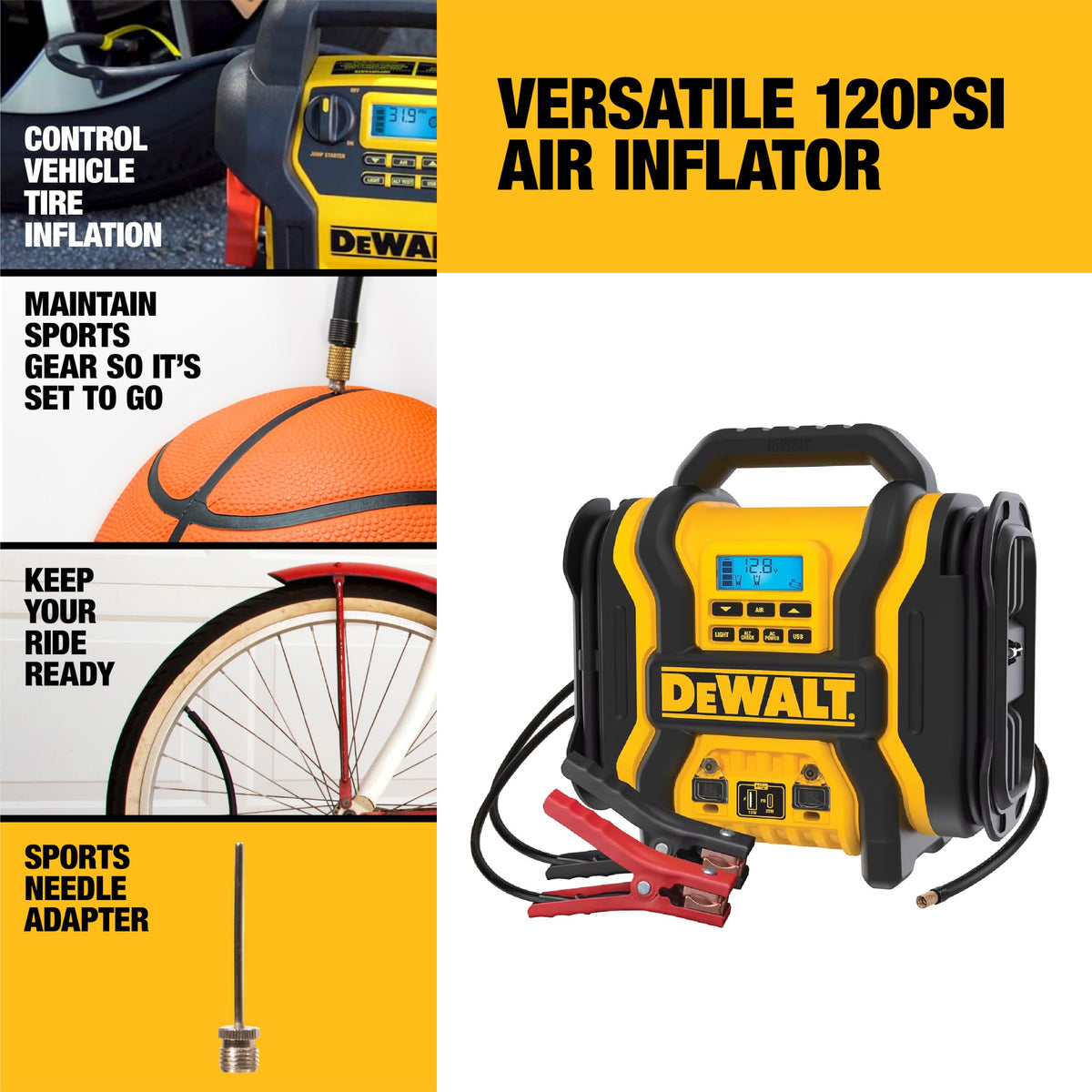 2000 Peak Amp Jump Starter with 120 PSI Air Inflator F85555