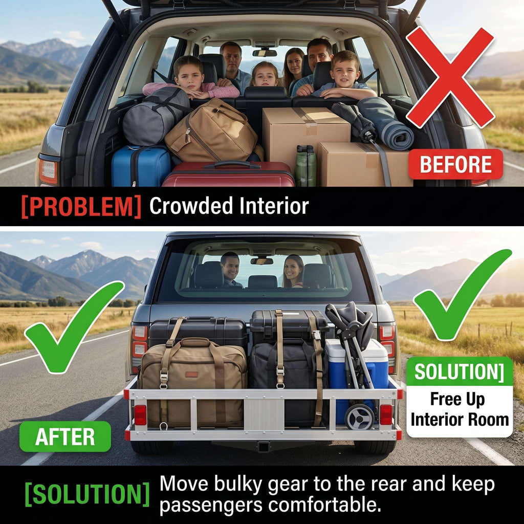 700 lbs Hitch Cargo Carrier with Folding Ramp E516