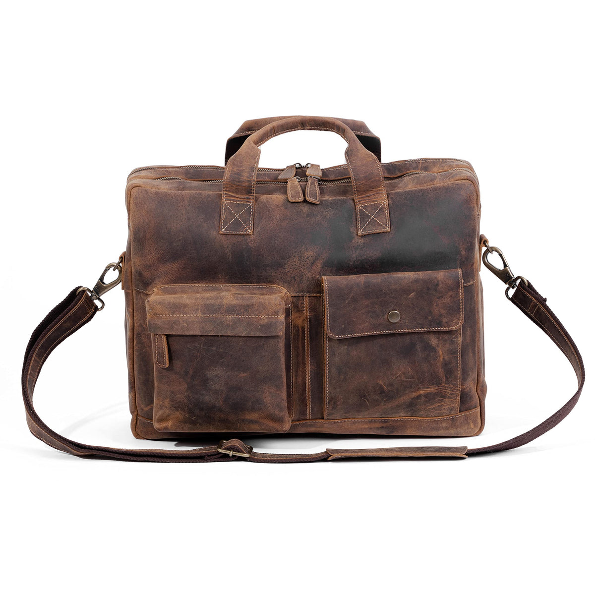 18 Inch Leather Laptop Messenger Bag L128