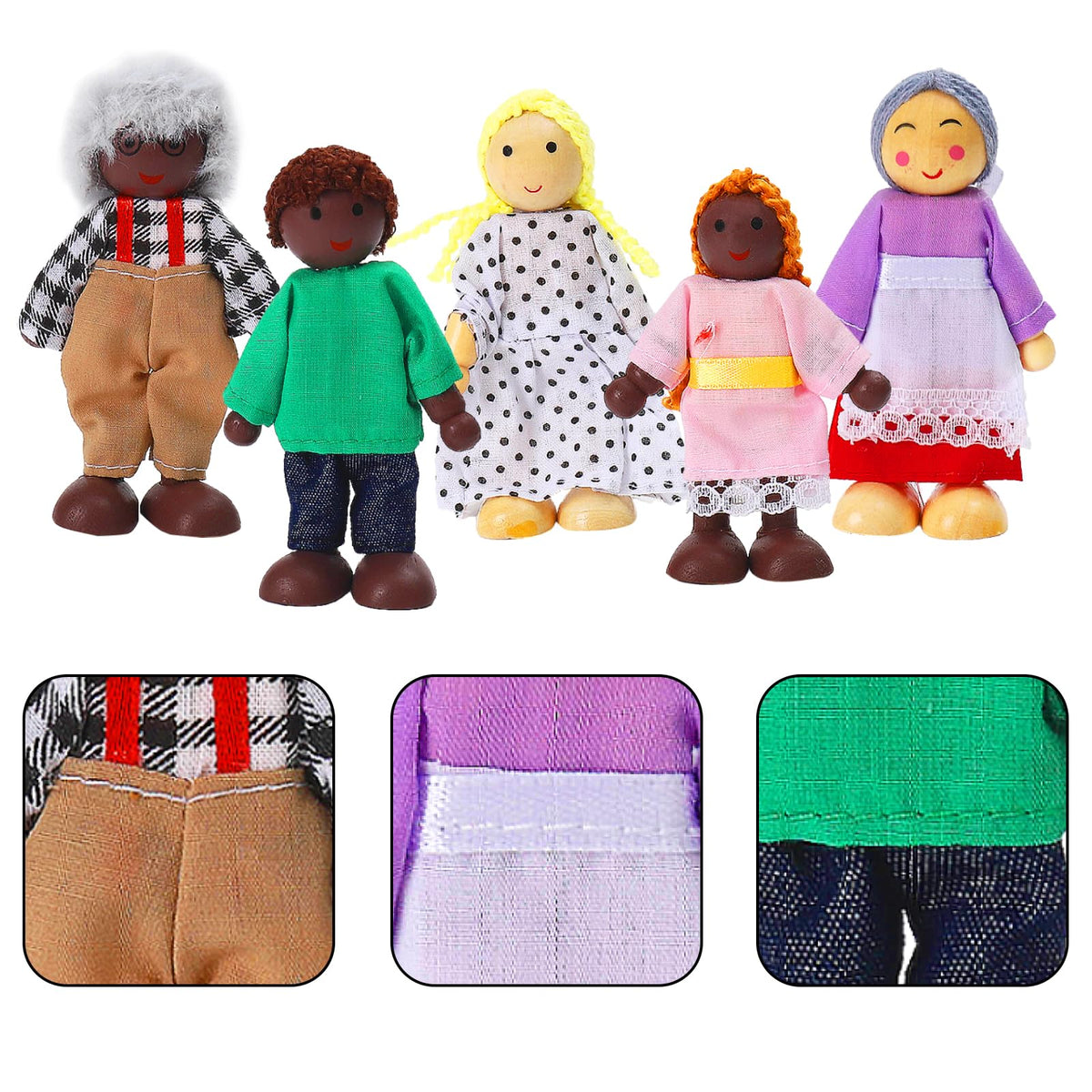 7 Pieces Wooden Dollhouse Family Set Z467633