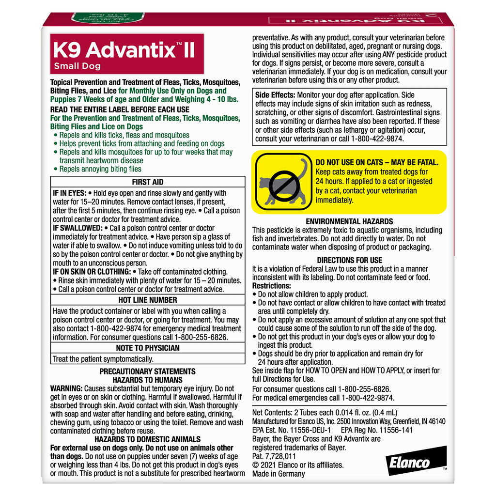 K9 Advantix II Small Dog 2-Mo Supply 60 Count P920