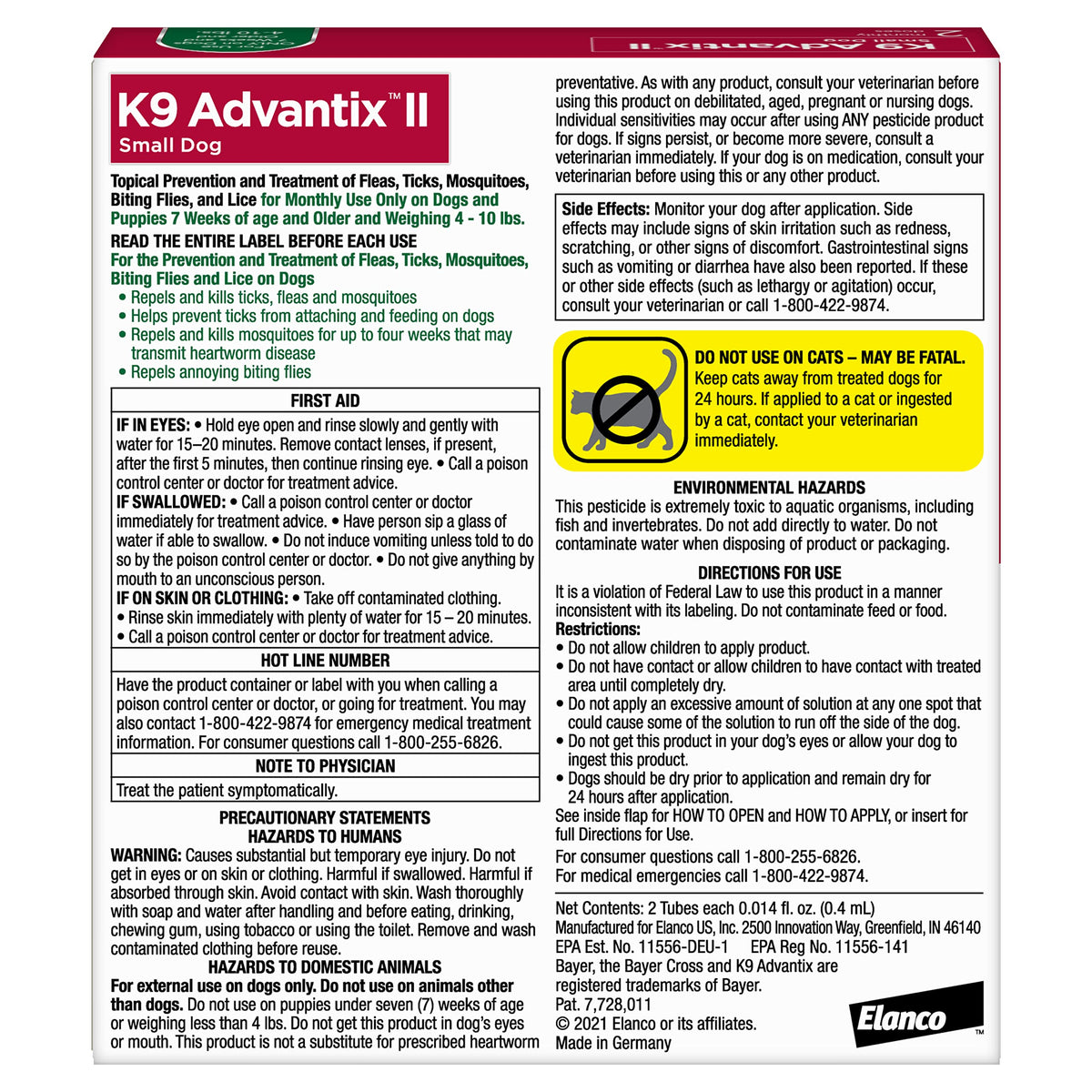 K9 Advantix II Small Dog 2-Mo Supply 60 Count P920