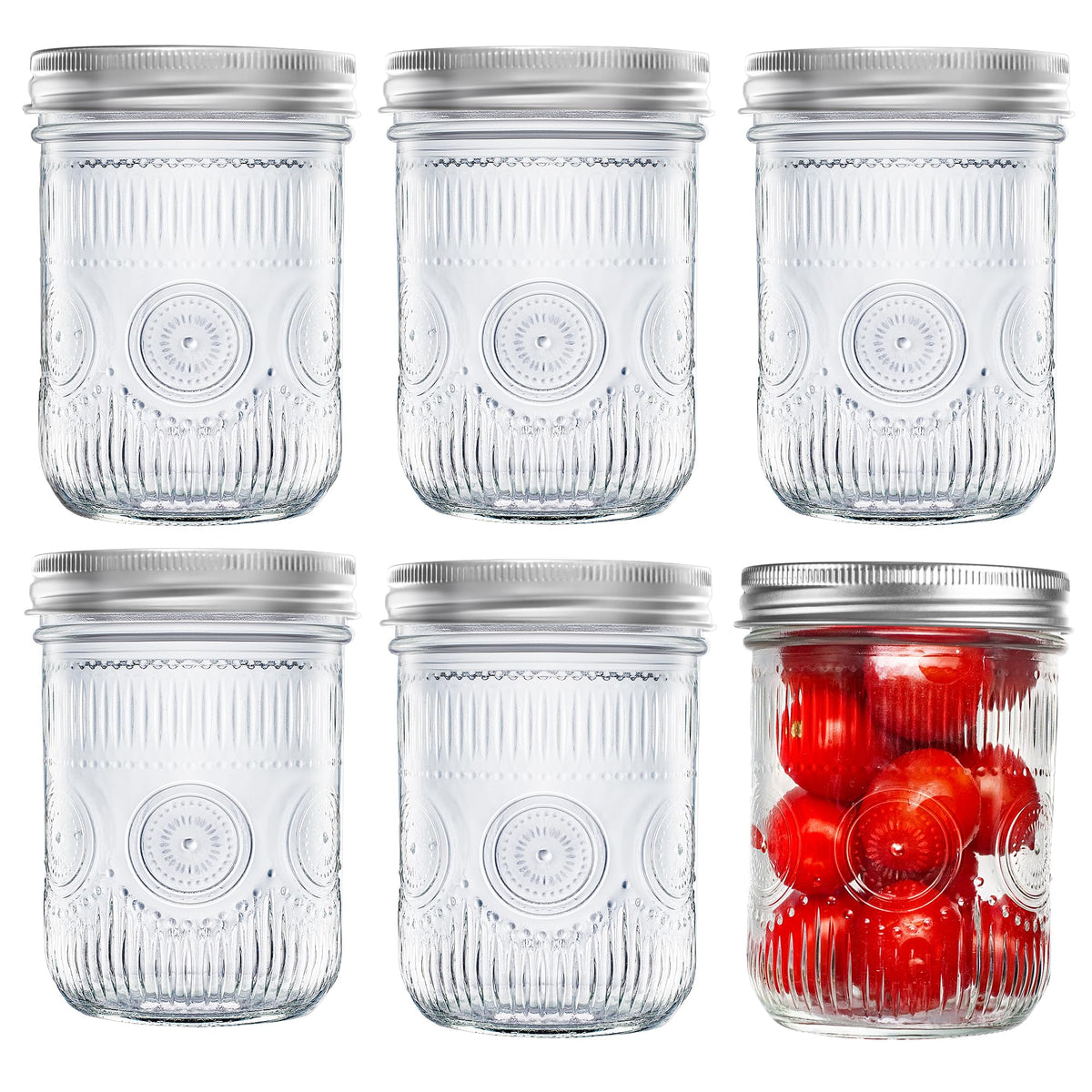 16 oz Regular Mouth Mason Jars with Lids 6 Pack M966